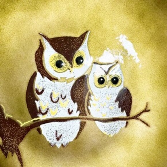 Handcrafted Enamel on Copper Owl Plate 7" Bovano Cheshire Conn USA Vintage MCM - Picture 4 of 11